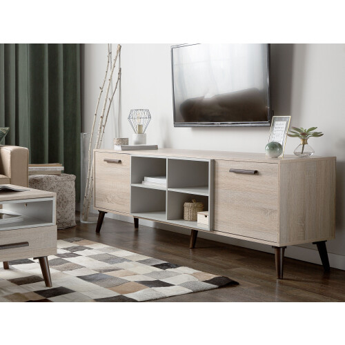 Beliani TV Stand ALLOA Grey 1