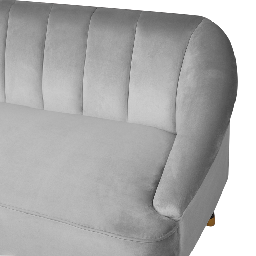 Beliani Sofa 3 Seater ALSVAG Velvet Light Grey 1