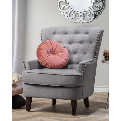Beliani Armchair VIBORG II Fabric Light Grey 1