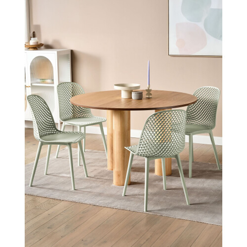 Beliani Set of 4 Dining Chairs EMORY Light Green 2