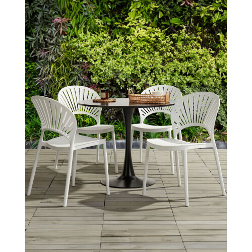 Beliani Set of 4 Garden Chairs OSTIA White 1