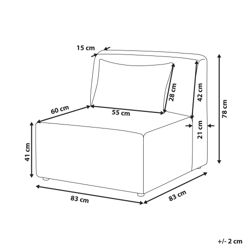 Beliani 1-Seat Section LEMVIG Green Corduroy 2