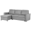 Beliani Corner Sofa Bed 3 Seater NESNA Fabric Light Grey with Storage Right Hand 6
