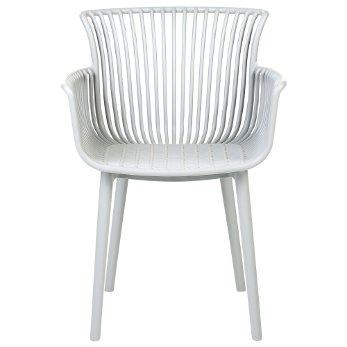 Beliani Set of 4 Garden Chairs PESARO Light Grey 2