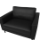 Beliani Armchair SAVALEN Leather Black 10