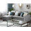 Beliani Corner Sofa Bed 3 Seater NESNA Fabric Light Grey with Storage Right Hand 2