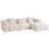Beliani Corner Sofa DOLVA Corduroy Off-White Left Hand 6