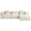 Beliani Corner Sofa DOLVA Corduroy Off-White Left Hand 5