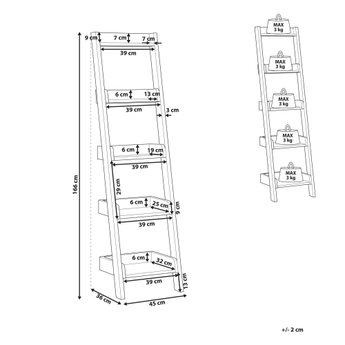 Beliani 5 Tier Shelving Unit MOBILE DUO 166 cm Brown/ White 2