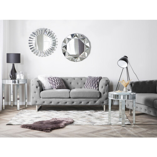 Beliani Sofa 2 Seater VISSLAND Fabric Light Grey 1