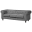 Beliani Sofa 3 Seater CHESTERFIELD Fabric Light Grey 4