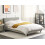 Beliani Bed Fabric FITOU 140 x 200 cm (EU Double) Light Grey 2