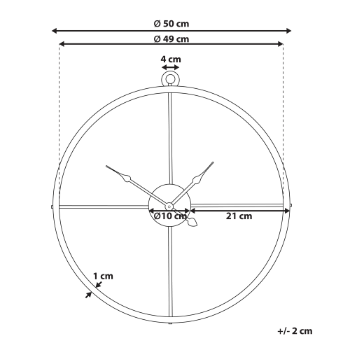 Beliani Wall Clock ZUCHWIL Metal Gold 2