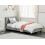Beliani Bed Fabric FITOU 90 x 200 cm (EU Single) Light Grey 3