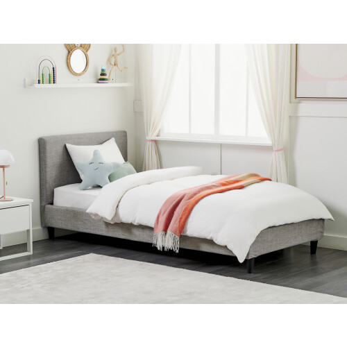 Beliani Bed Fabric FITOU 90 x 200 cm (EU Single) Light Grey 2