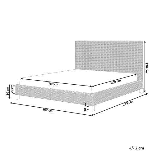 Beliani Bed Rattan SALBRIS 180 x 200 cm (EU Super King) Natural 2