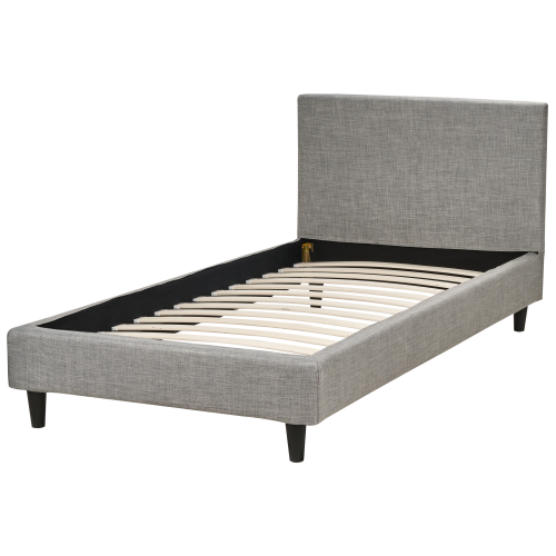 Beliani Bed Fabric FITOU 90 x 200 cm (EU Single) Light Grey 1