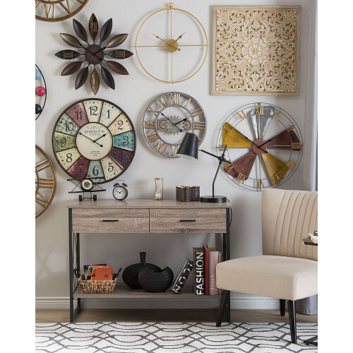 Beliani Wall Clock ZUCHWIL Metal Gold 1