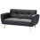 Beliani Sofa Bed 2 Seater FLORLI Fabric Black 2