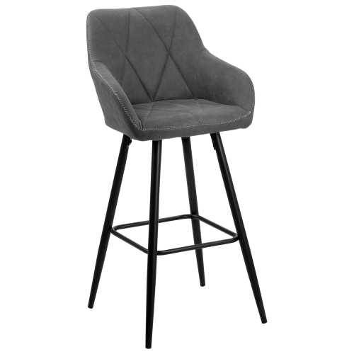 Beliani Set of 2 Bar Chairs DARIEN Grey 1