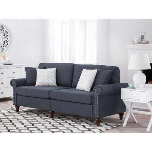 Beliani Sofa 3 Seater OTRA Fabric Dark Grey 1