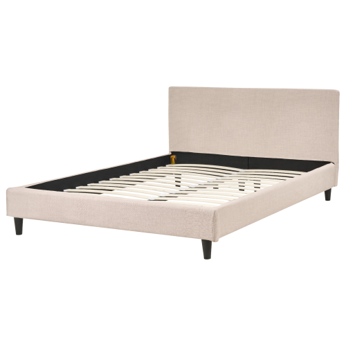 Beliani Bed Fabric FITOU 140 x 200 cm (EU Double) Beige 2