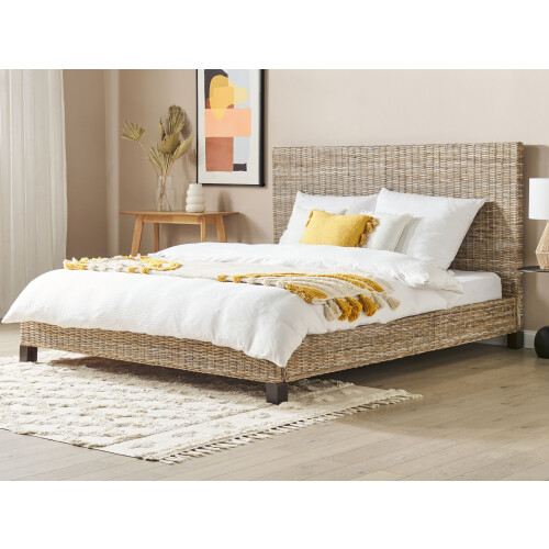Beliani Bed Rattan SALBRIS 180 x 200 cm (EU Super King) Natural 1