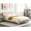 Beliani Bed Fabric FITOU 140 x 200 cm (EU Double) Beige 4