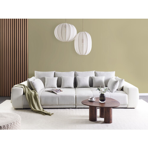 Beliani Sofa 4 Seater TORPO Fabric Light Beige 1