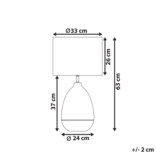 Beliani Table Lamp OKARI Glass White 2