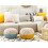 Beliani Pouffe CONRAD Cotton Yellow 2