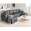 Beliani U-Shape Sofa Bed 5 Seater SOMMEN with Storage Fabric Dark Grey 2