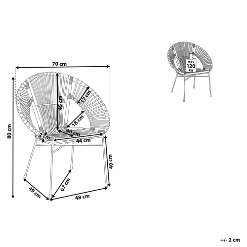 Beliani Dining Chair SARITA Rattan Natural 2