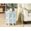 Beliani Side Table BORAI Mango Wood Light Blue 2
