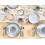 Beliani Set of 16 Dinnerware JUNIPER Stoneware Light Blue 2
