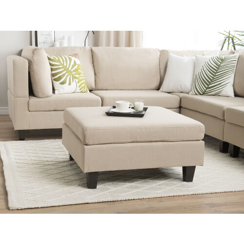 Beliani Ottoman FEVIK Fabric Beige 2