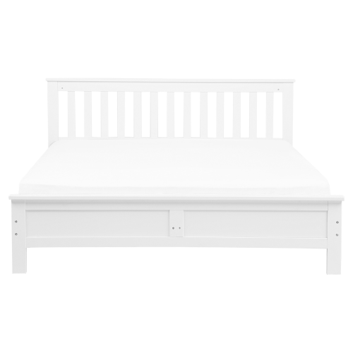Beliani Bed Pine Wood MAYENNE 160 x 200 cm (EU King Size) White 1