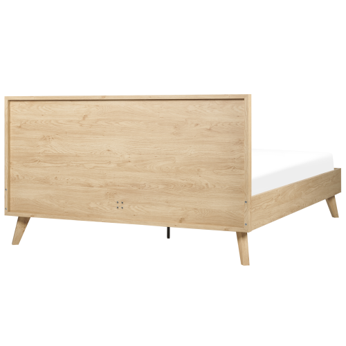 Beliani Bed Rattan MONPAZIER 160 x 200 cm (EU King Size) Light Brown 1