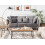 Beliani Sofa 3 Seater FENSTAD Velvet Grey 2