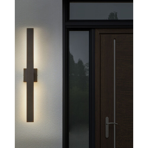 Beliani Outdoor LED Wall Light MELGAM Black 2