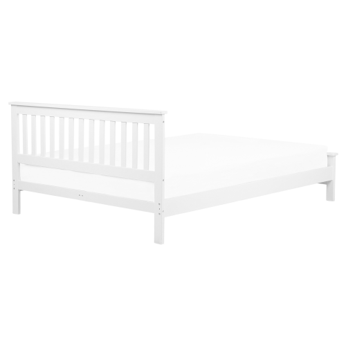 Beliani Bed Pine Wood MAYENNE 160 x 200 cm (EU King Size) White 2