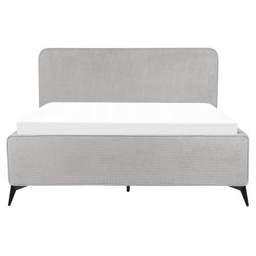 Beliani Bed Fabric VALOGNES 160 x 200 cm (EU King Size) Light Grey 1