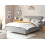 Beliani Bed Fabric VALOGNES 160 x 200 cm (EU King Size) Light Grey 5