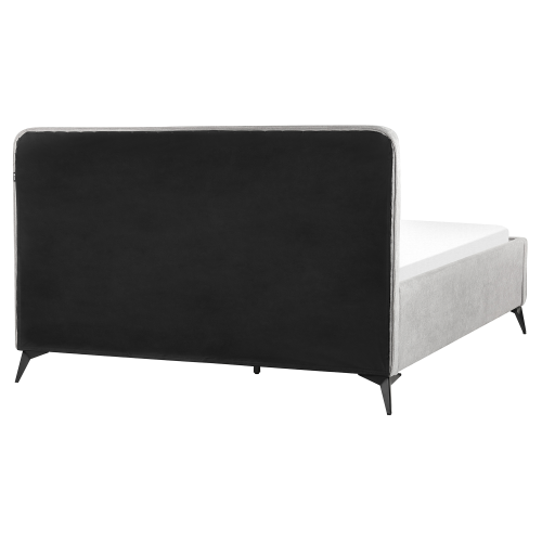 Beliani Bed Fabric VALOGNES 160 x 200 cm (EU King Size) Light Grey 2
