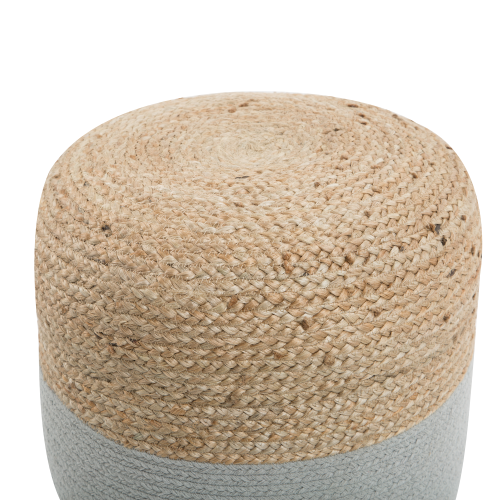 Beliani Pouffe DALAMA Jute Light Grey 1