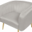 Beliani Armchair LACONIA Velvet Light Grey 6