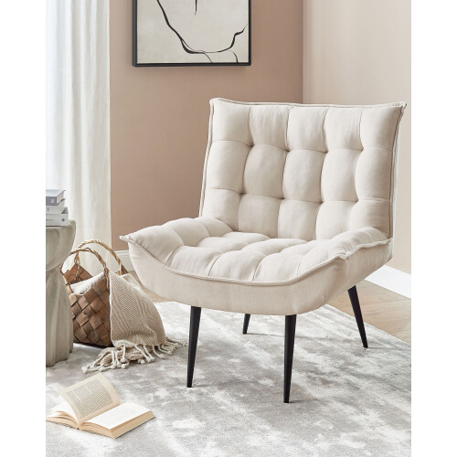Beliani Armchair ALVESTA Fabric Light Beige 1