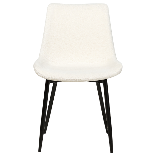 Beliani Set of 2 Dining Chairs AVILLA Boucle White 2