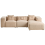 Beliani Corner Sofa 3 Seater DOLVA Corduroy Beige Left Hand 2