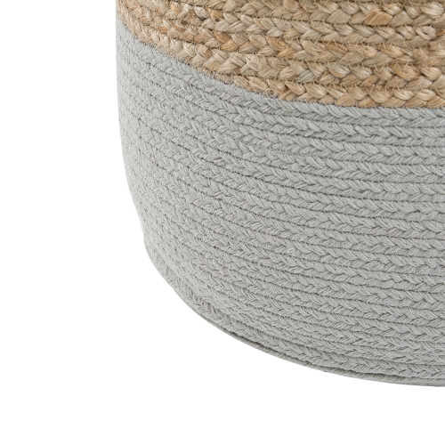 Beliani Pouffe DALAMA Jute Light Grey 2